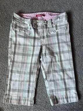 UNIONBAY Pink Polka Dot Waistband Plaid Shorts
